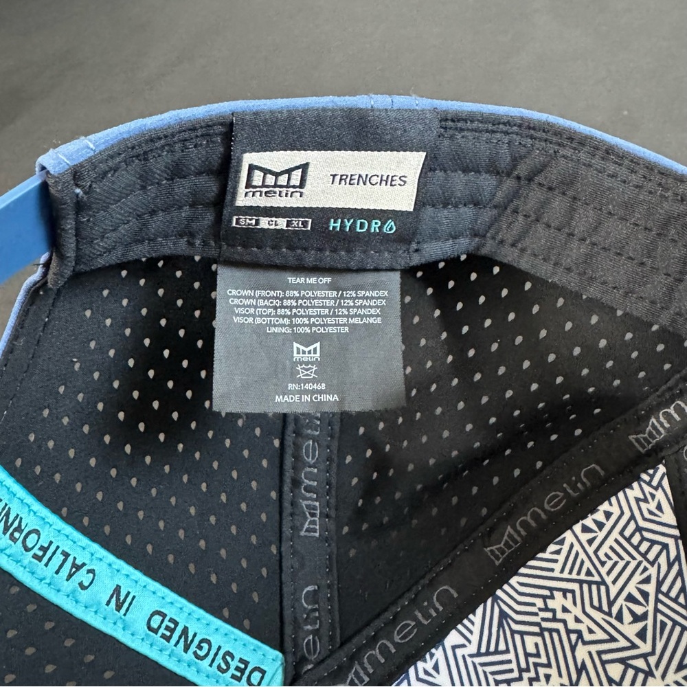 Melin Hydro Trenches Icon Snapback Hat Steel Blue Classic 7 ⅜” - 7 ⅝” - Picture 10 of 10
